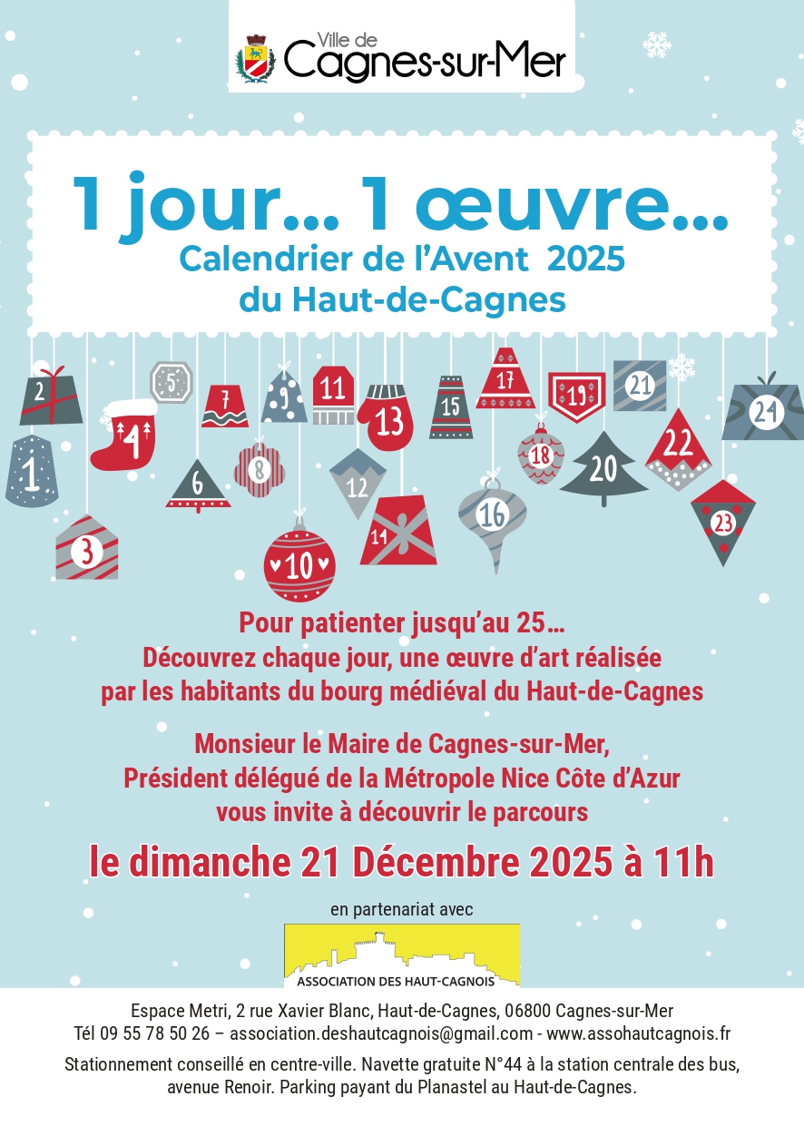 Calendrier de l'avent 2025 - recto